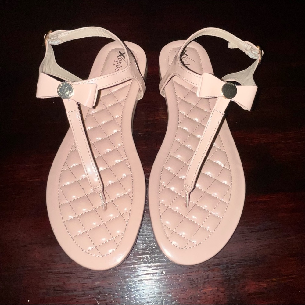 Xappeal Flat Sandals with Bow Accent. Size 8 EUC Very little wear like new.